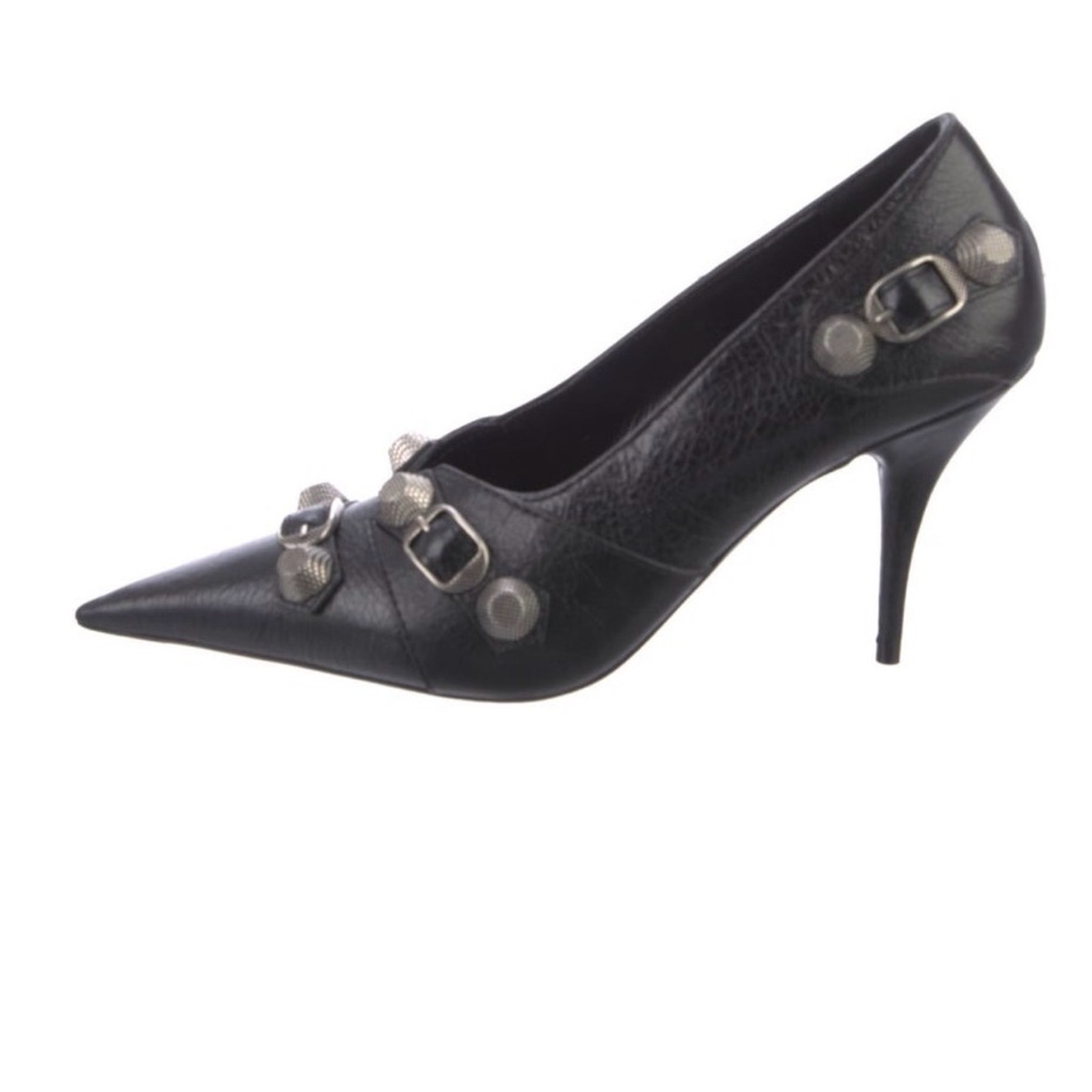 Balenciaga Black leather Studded Pumps size 8.5